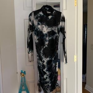 Black white gray and blue tie-dye dress. Softest material ever! New